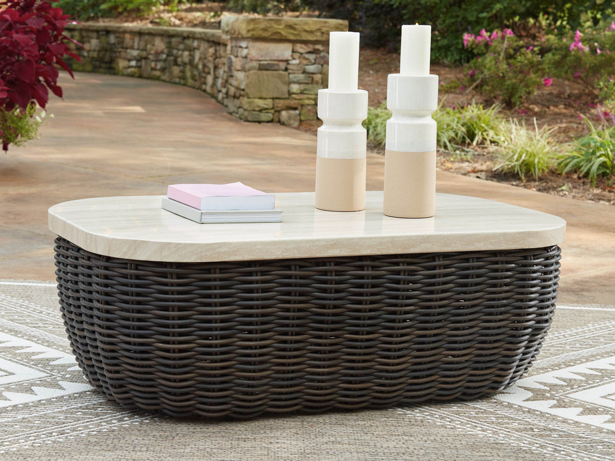 Kimora - Beige / Dark Brown - Rectangular Cocktail Table - Forward Furniture