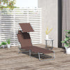 Outdoor Lounge Chair, Adjustable Folding Chaise Lounge, Tanning Chair with Sun Shade for Beach, Camping, Hiking, Backyard, Brown