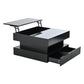 Lift-Up Coffee Table with App-Controlled LED Lighting, Space-Saving Center Table for Compact Homes, 31.5'' L x 31.5'' W x 17.5'' H, Black