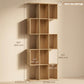 5-Tier S-Shaped Geometric Bookcase - Oak