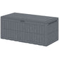100 Gallon Resin Deck Box, Waterproof Lockable Outdoor Storage Box with Pneumatic Gas Rods, Side Handles