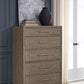 Chrestner - Gray - Five Drawer Chest