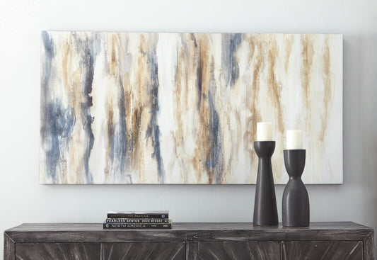 Joely - Wall Art - Blue / Tan