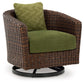 Horizon Hall - Brown / Green - Swivel Lounge With Cushion