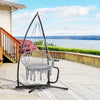 Hammock Chair Stand Only, Metal C-Stand for Hanging Hammock Chair with Tray for Indoor, Outdoor, Porch, Patio, Black