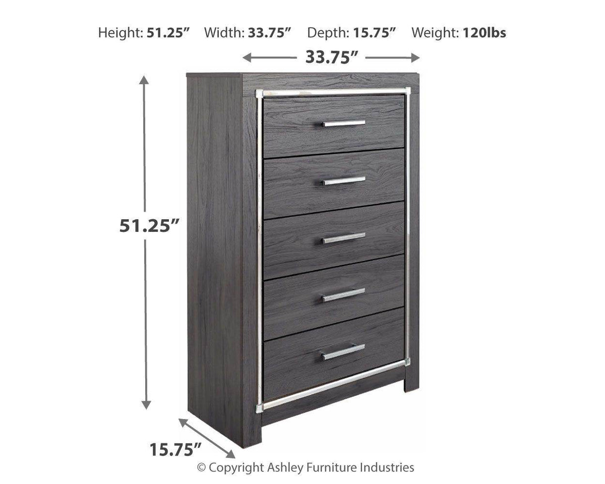 Lodanna - Gray - Five Drawer Chest - Forward Furniture