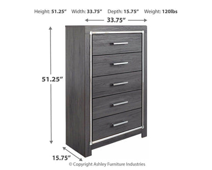 Lodanna - Gray - Five Drawer Chest - Forward Furniture