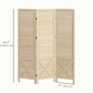 4.7' 3 Panel Wooden Room Divider with Pegboard Display, Folding Privacy Screen for Home Office, Natural