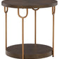 Brazburn - Dark Brown / Gold Finish - Round End Table