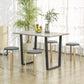 Stackable Wood Stools Set of 4, Stacking Kitchen Stools with Padded Seat for Dining Room, Living Room, Grey