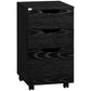 3-Drawer Mobile Filing Cabinet - Black Wood Grain