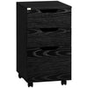 3-Drawer Mobile Filing Cabinet - Black Wood Grain