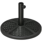 21 lbs Cement Round Market Umbrella Base Holder, 18" Heavy Duty Parasol Stand with Rattan Design for Patio, Black
