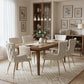 Set of 6 Velvet Dining Chairs with 4 Electroplated Metal Legs, Upholstered Leisure Chair with Wood Frame, 21.5'' L x 20.5'' W x 33.5'' H, Beige+Gold