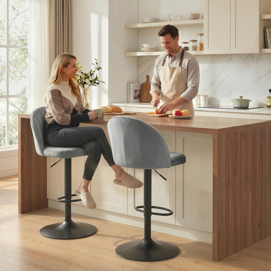 Swivel Counter Height Bar Stools Set of 2 with Footrest