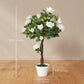 3FT Artificial Plant White Rose Floral in Pot, Fake Plant for Home Indoor Decor