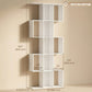 5-Tier S-Shaped Geometric Bookcase - White Wood Grain