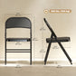 Set of 6 Metal Foldable Chairs, PU Leather Padded Folding Chairs with Cushion Seat and Open Back for Indoor, Black