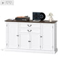 58" Farmhouse Sideboard with Charging Station - White