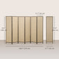6 FT Room Divider, 6 Panel Folding Privacy Screen, Lightweight Handwoven Freestanding Partition for Home Office, Brown