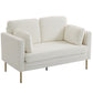 Loveseat Sofa, 55" Small Sofa Couch with 2 Pillows, Metal Legs for Living Room, Bedroom, Apartment, Cream White