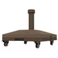 Square Parasol Base, Portable Umbrella Stand with Wheels, Water or Sand Filled, for Φ0.75" to Φ1.5" Poles, Brown