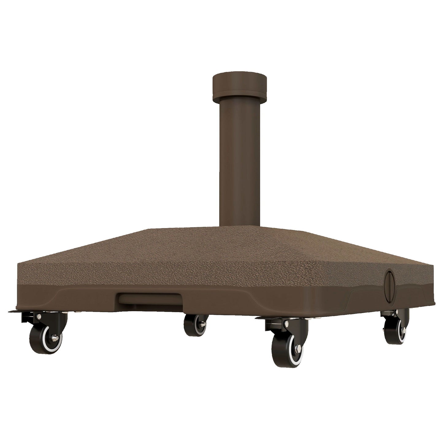 Square Parasol Base, Portable Umbrella Stand with Wheels, Water or Sand Filled, for Φ0.75" to Φ1.5" Poles, Brown