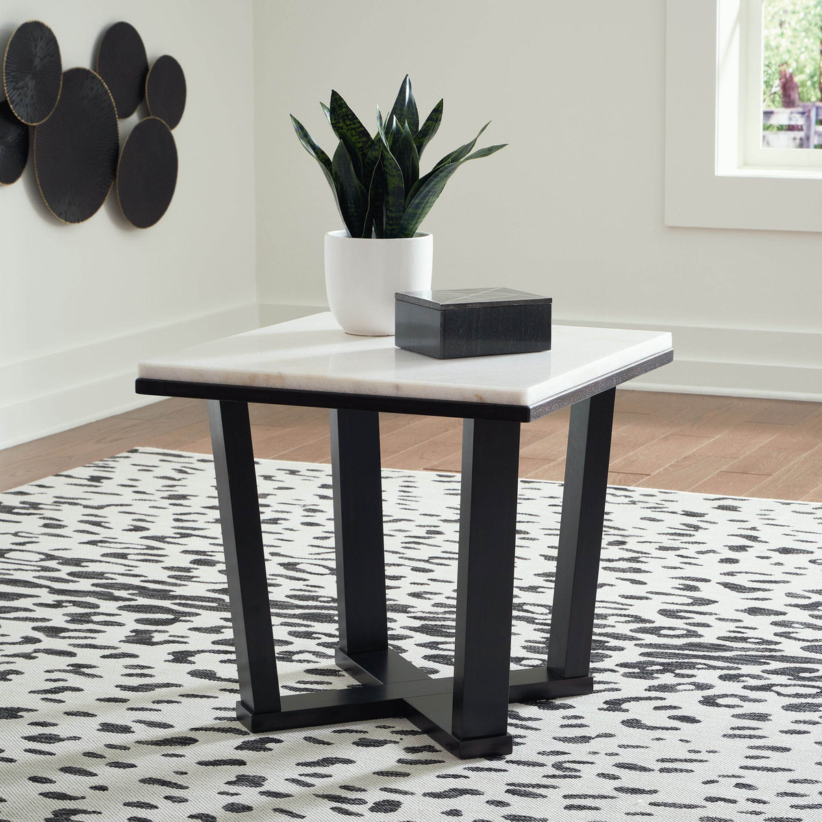 Fostead - White / Espresso - Square End Table - Forward Furniture
