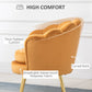 Modern Accent Chair, Velvet-Touch Fabric Leisure Club Chair with Gold Metal Legs for Bedroom, Yellow