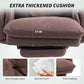 Reclining Executive Computer Desk Chair, Ergonomic Office Chair with Footrest and Thickly Padded, Coffee