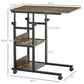 Mobile Standing Desk, Adjustable Height 31.5 inch Stand Up Desk with Wheels for Home Office, Rustic Brown