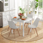 Modern Dining Table Chairs Set of 4, Rubber Wood Kitchen Table Chairs with PU Leather Cushion for Living Room, Bedroom