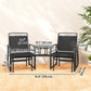 Outdoor Glider Bench with Coffee Table, Patio 2-Seat Rocking Chair Swing Loveseat with Breathable Sling for Backyard Garden Porch, Black