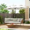 9.7' Double-sided Outdoor Patio Umbrella with Tilt, Crank and Vents, Cream White