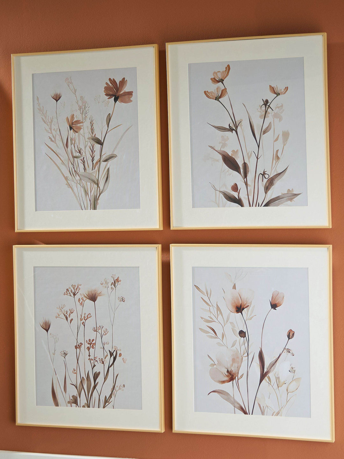 Chettings - Beige / Gray / Blush - Wall Art Set (Set of 4) - Forward Furniture