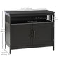 Kitchen Sideboard Buffet with Open Shelf - Black