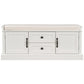 Storage Bench with Comfortable Seat and Adjustable Shelves, Shoe Bench with Removable Cushion for Entryway, 443" L x 16" W x 17.5" H, White