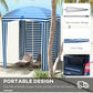 70.1" x 70.1" Blue White Stripe Cabana Umbrella with Walls