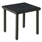 Outdoor Side Table, Patio End Table with Umbrella Hole, Small Coffee Table with Steel Frame for Balcony, Black