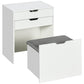 Makeup Vanity Set with Flip-Top Mirror and Stool - White