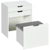 Makeup Vanity Set with Flip-Top Mirror and Stool - White