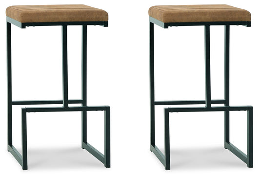 Strumford - Caramel / Black - Tall UPH Barstool (Set of 2)