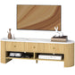 TV Stand, Modern TV Table with Marble-Effect Top, 3 Drawers and 2 Open Shelves for 32-65 Inch Television, Natural