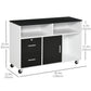 Lateral Mobile Filing Cabinet with Lock - Black