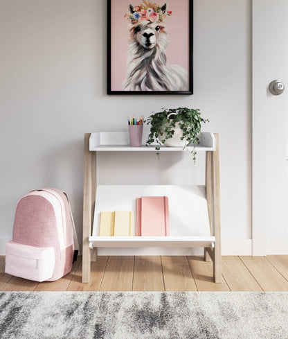 Blariden - White / Tan - Small Bookcase - Forward Furniture