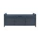 Rustic Storage Bench with Shutter-shaped Doors, Hidden Storage and Removable Cushion, 43.5" L x 16 " W x 18" H, Antique Navy