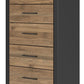 Vertani - Black / Honey Brown - Five Drawer Chest