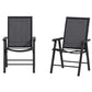 2-Piece Folding Chair Set for Relaxing on Patio Balcony Garden, Comfortable Outdoor Furniture with Armrests, Dark Grey