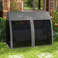 3-Seater Outdoor Swing Chair Chaise Lounger Bed Garden Hammock with Steel Stand, Canopy Netting Walls, Dark Grey