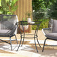 Square Garden Metal Bistro Table Outdoor Patio Coffee Side Desk 23.6" x 23.6" x 27.6" Black